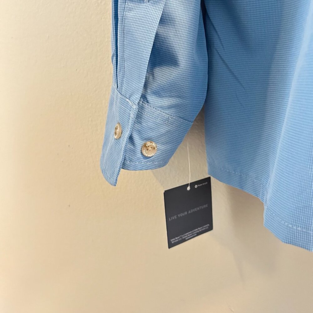 Eddie Bauer Guide Long Sleeve Shirt Mens Size XXL Sky Blue Button Down Hiking - Picture 8 of 9